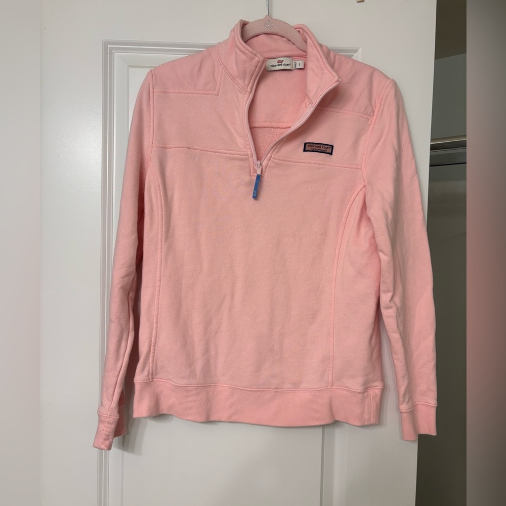Vineyard Vines Light Pink Quarter-Zip Sweatshirt